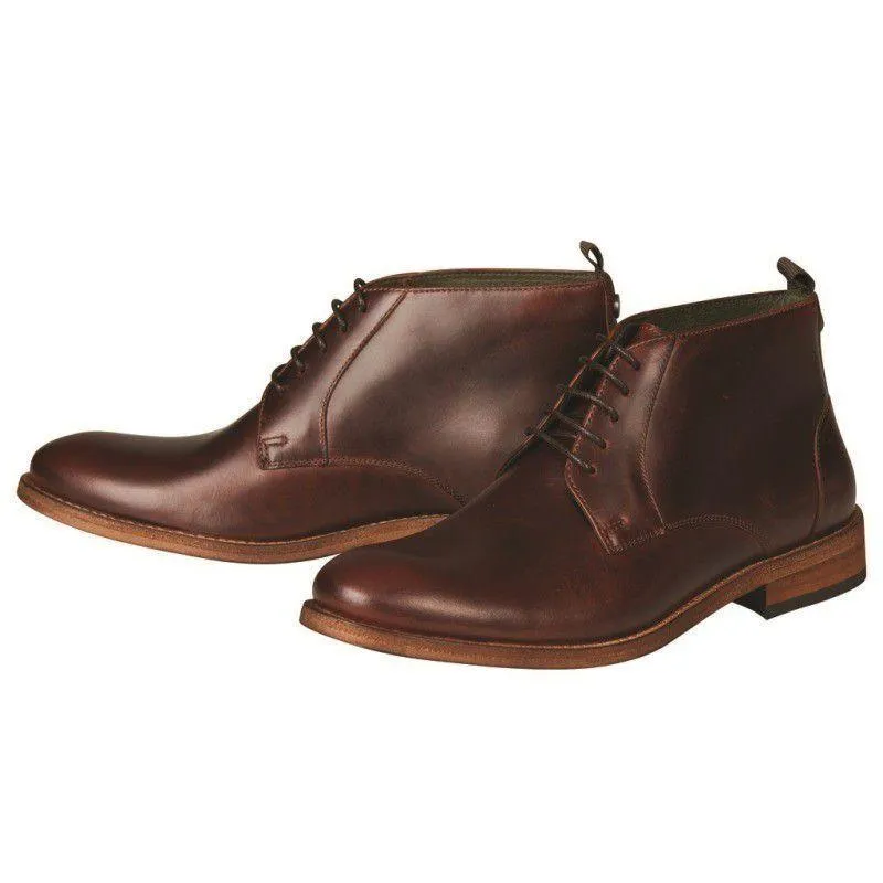 Barbour Benwell Mens Leather Boot - Mahogany