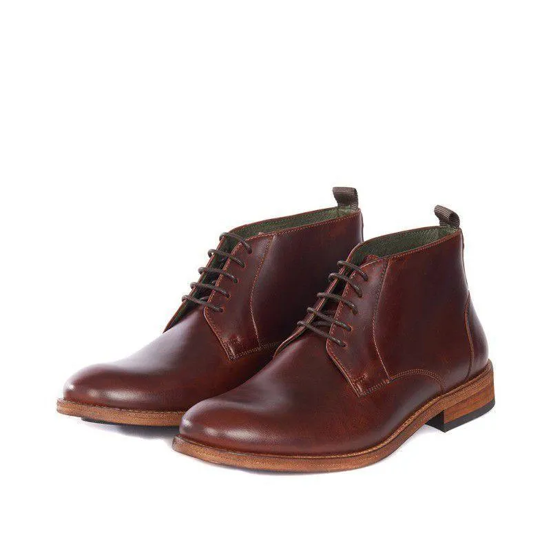 Barbour Benwell Mens Leather Boot - Mahogany