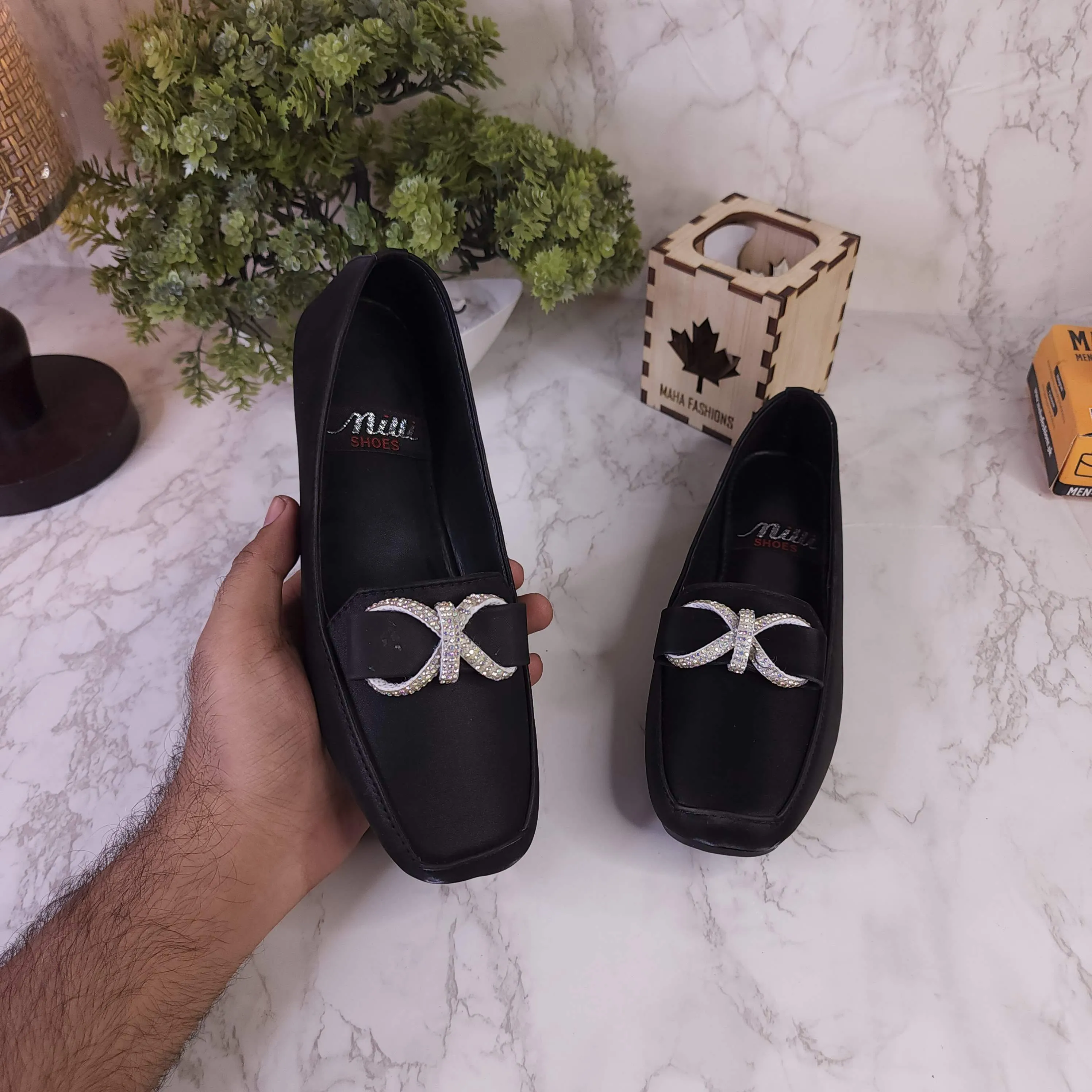 Black Buckle Loafers