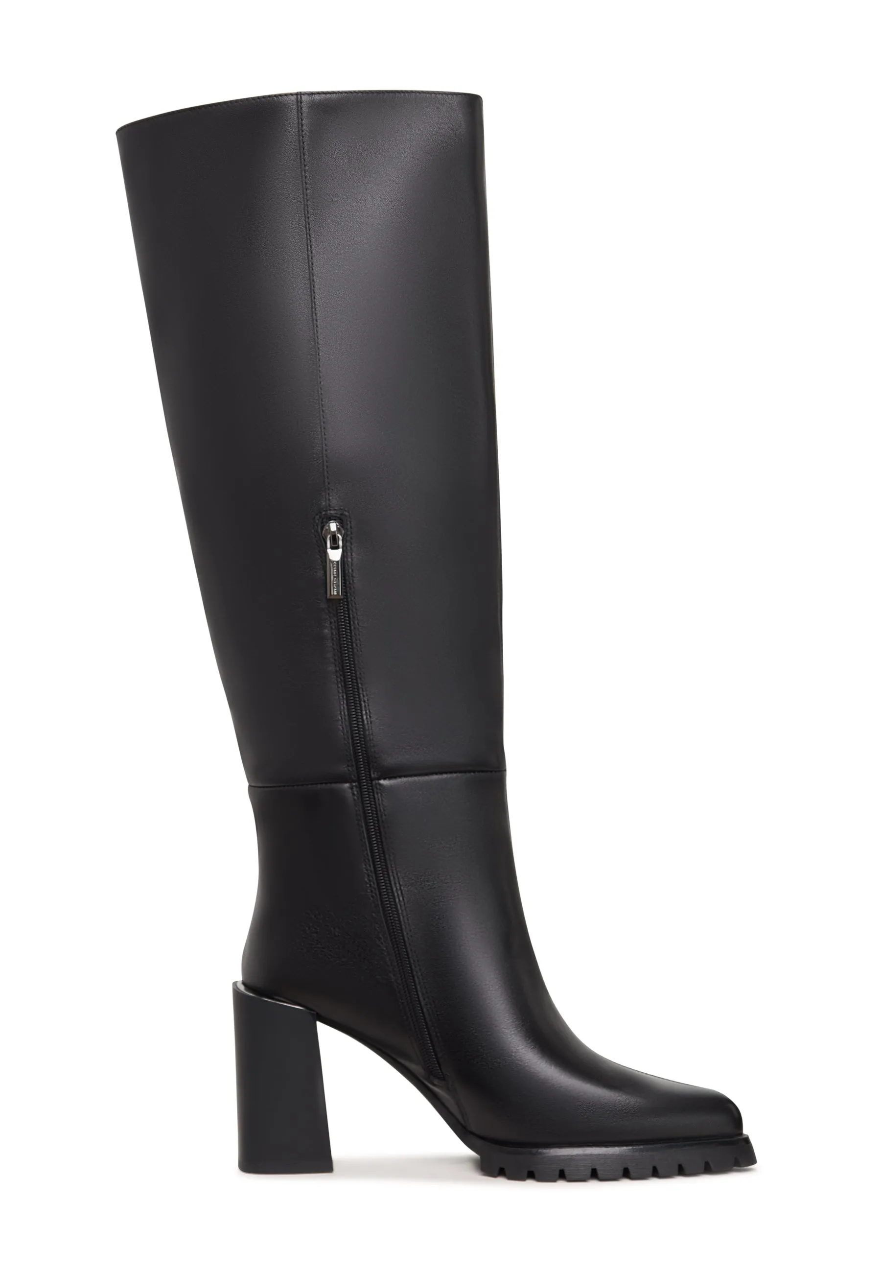 Bold Block Heel Knee-High Boots Nala - Black