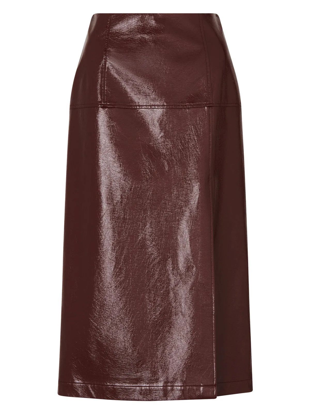 Clea Chocolate Vinyl Midi Skirt