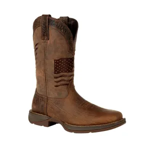 Durango Mens Acorn Leather Rebel USA Cowboy Boots