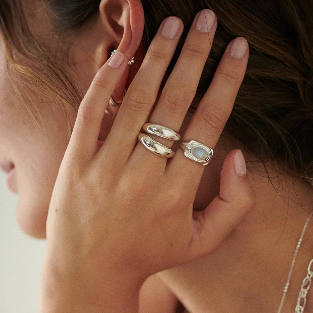 Gemstone Bold Ring Sterling Silver