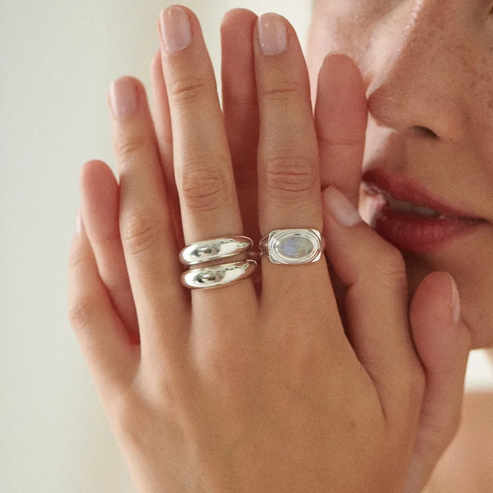 Gemstone Bold Ring Sterling Silver