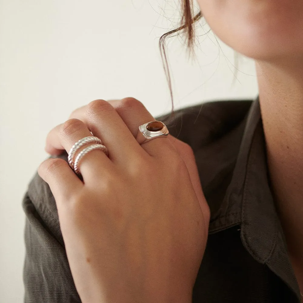 Gemstone Bold Ring Sterling Silver