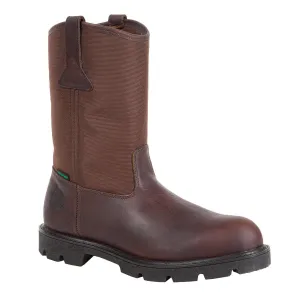 Georgia Homeland Mens Brown Leather Steel Toe W/P Welly Work Boots