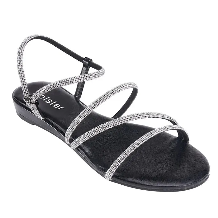 Holster Viva Wedge Womens Diamante Sandal Black