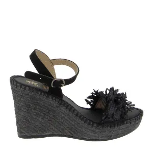 Juncal Aguirre 2659 Black Wedge Espadrille