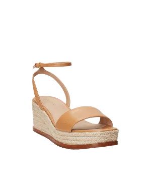 Leona Nappa Leather Espadrille - Brown