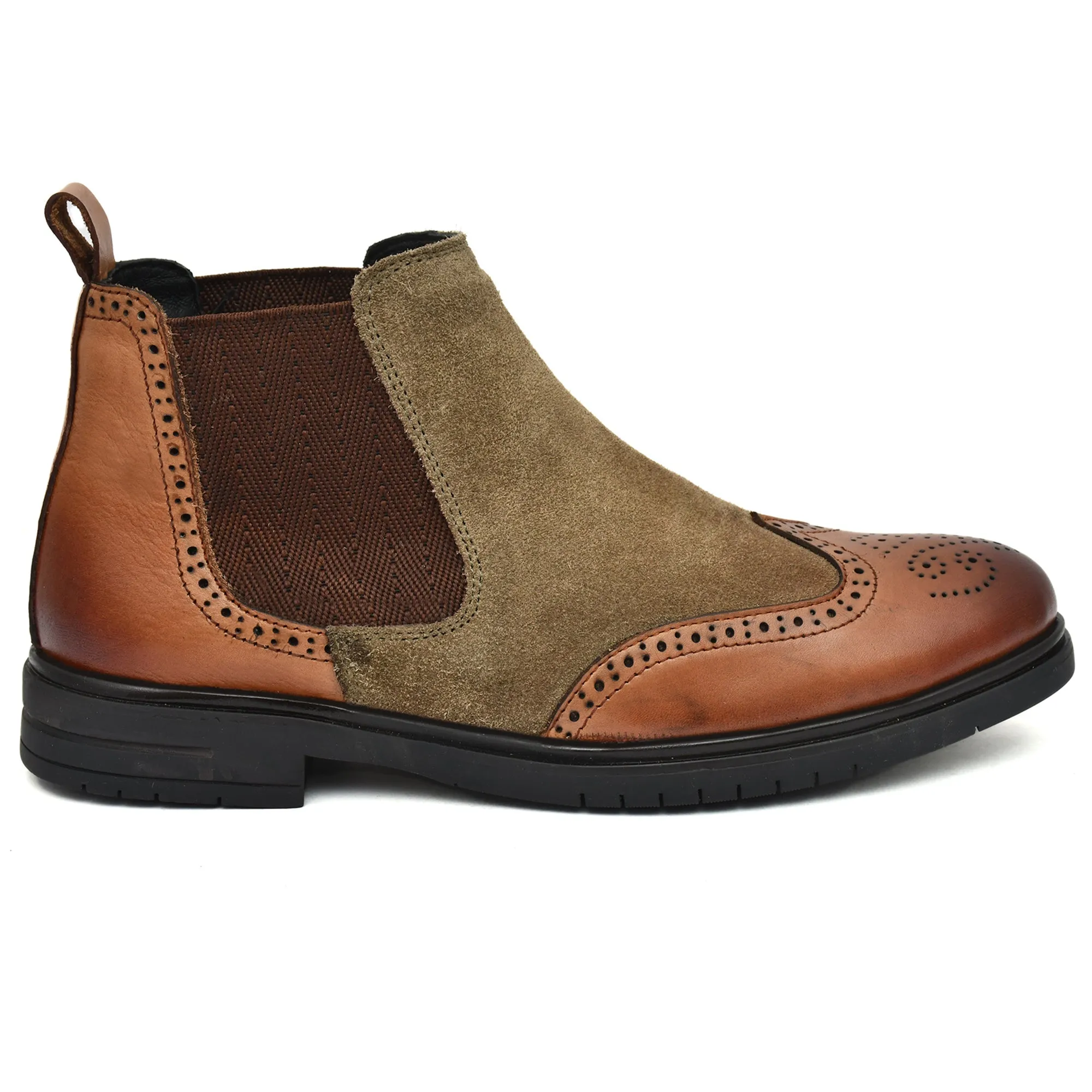 Mix Brown Brogue Boots