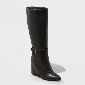 New - Women's Tall Novie Dress Boots - A New Day Black 6