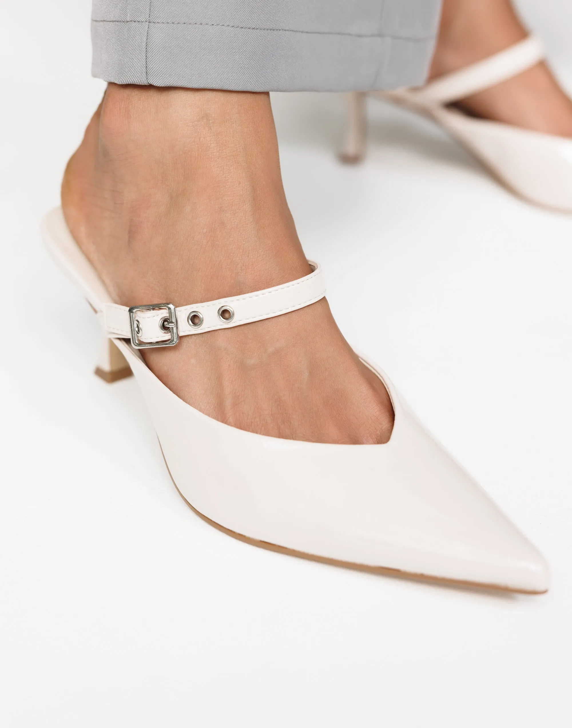 Olinda Heels (Bone Crinkle Patent) - By Billini