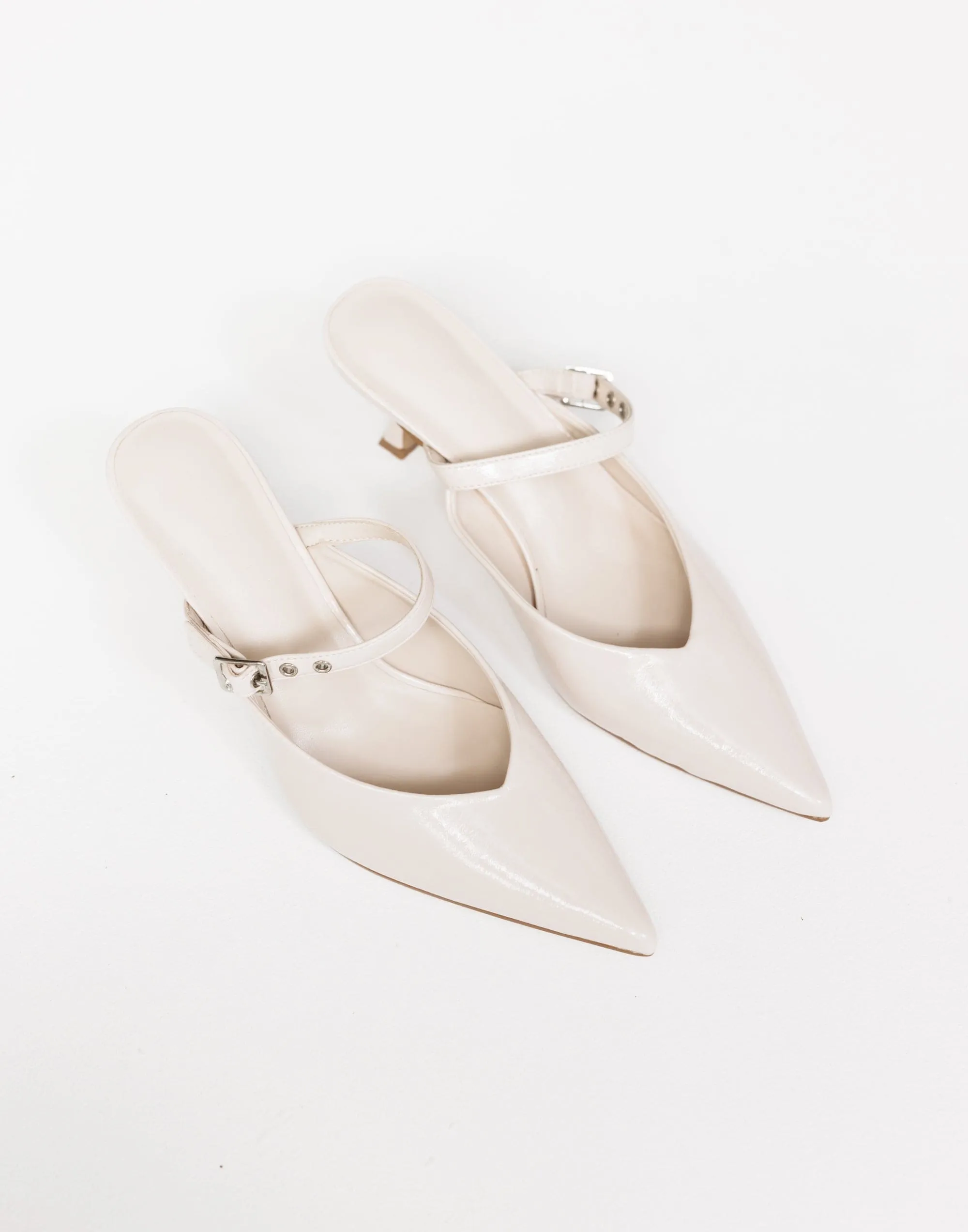 Olinda Heels (Bone Crinkle Patent) - By Billini