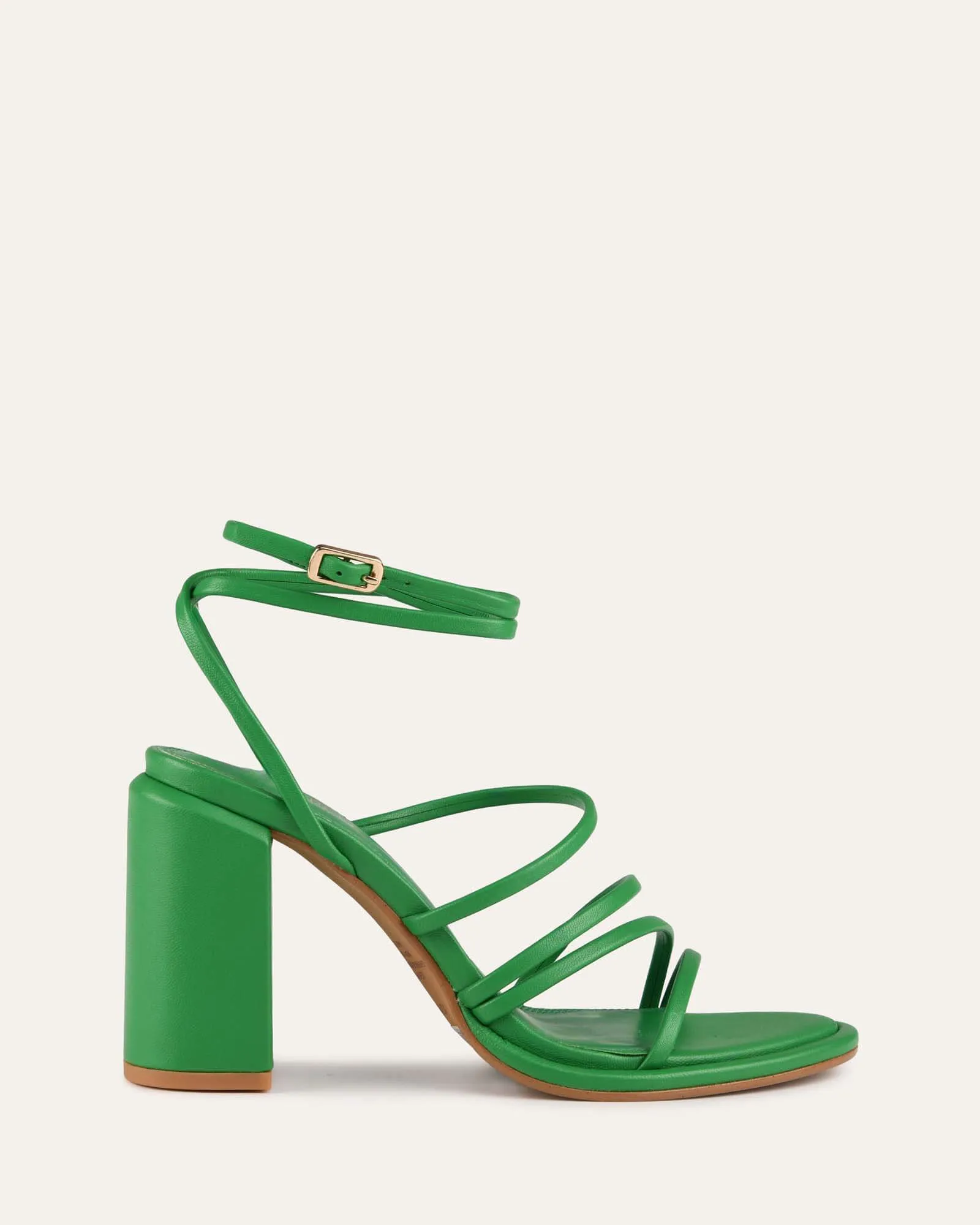 PIP HIGH HEEL SANDALS EMERALD GREEN LEATHER