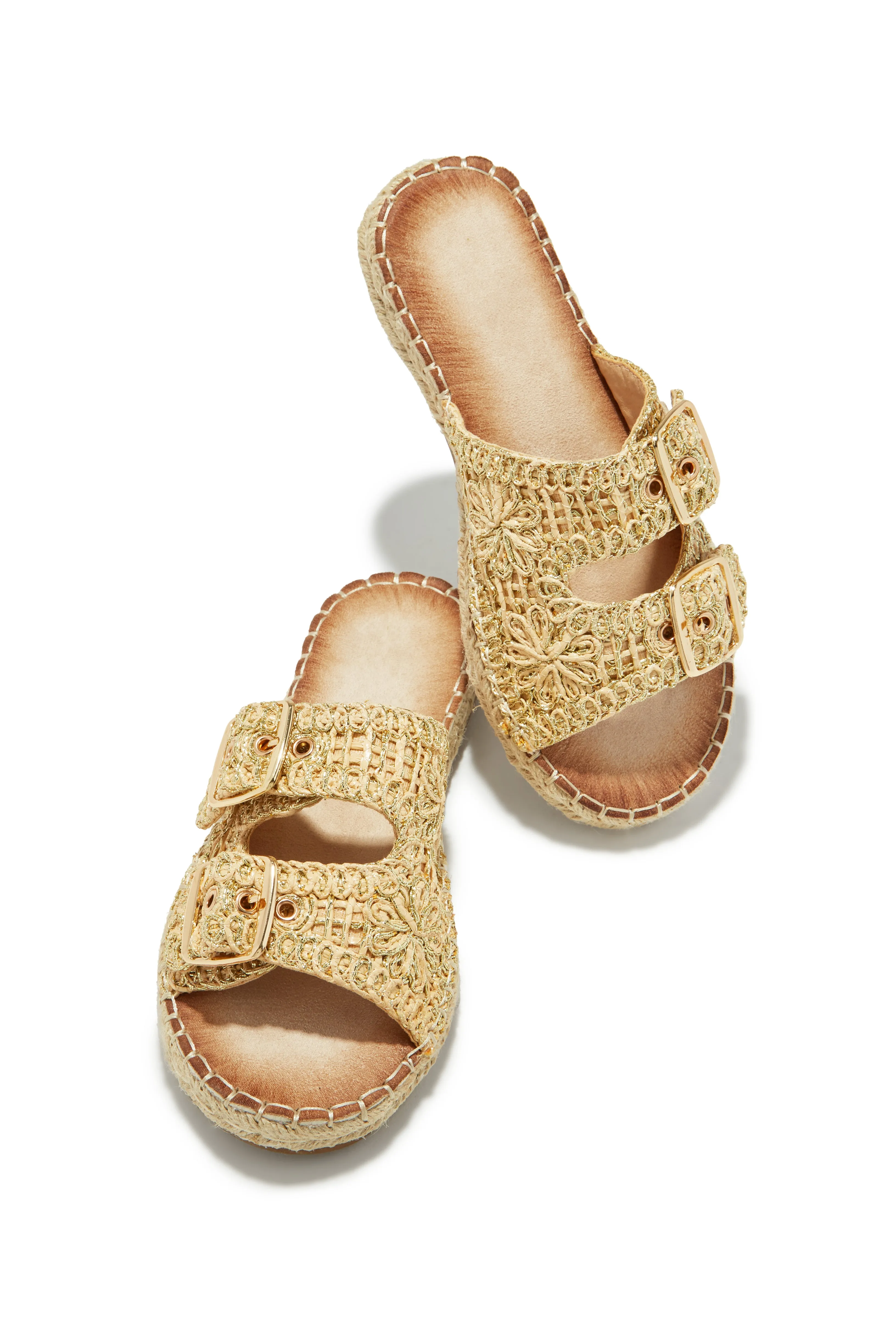 Summer In Capri Slip On Espadrille Sandals - Natural