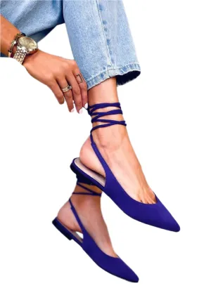 TEEK - Purple Suede Ballet Ankle Tie Flats